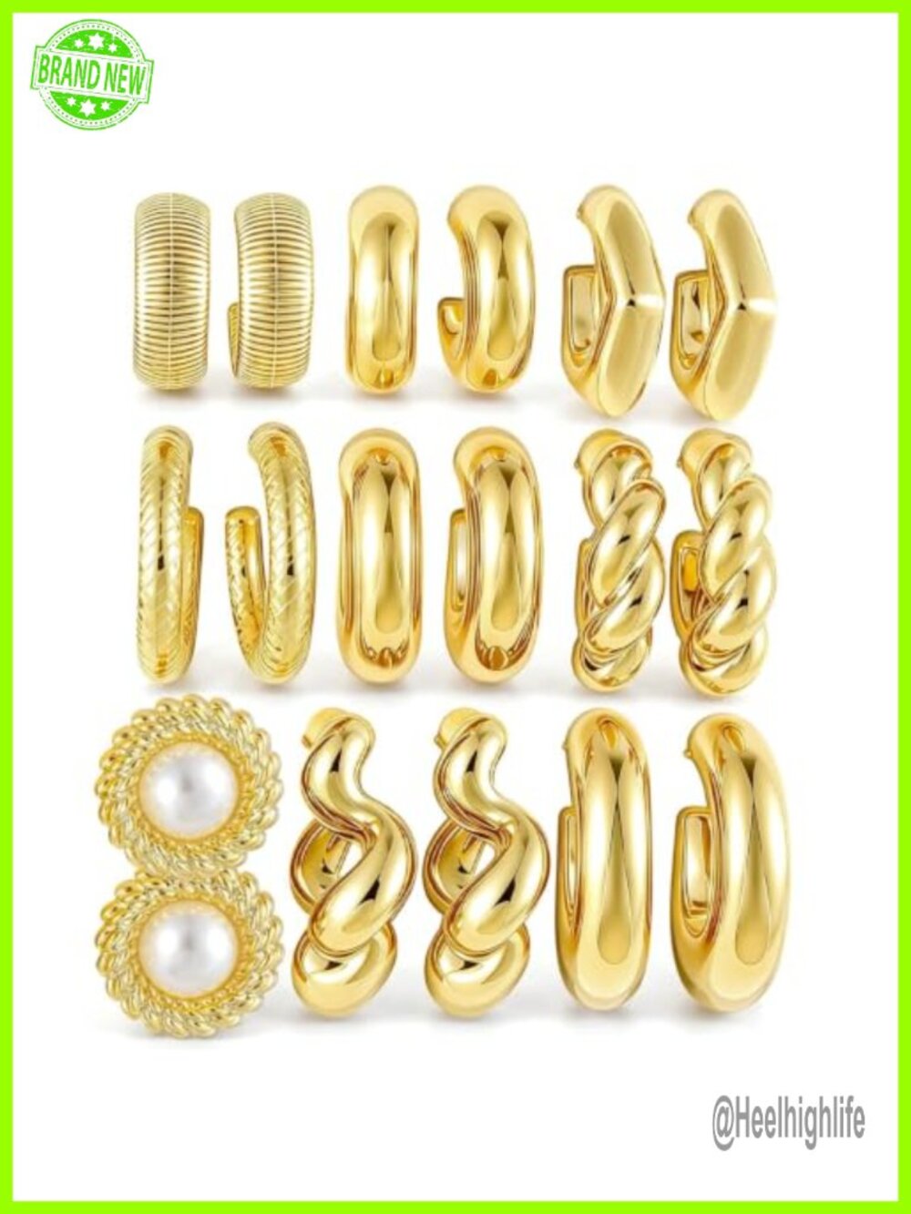 Chunky Gold Hoop Earrings Statement Earrings Women Lightweight Hypoallergenic